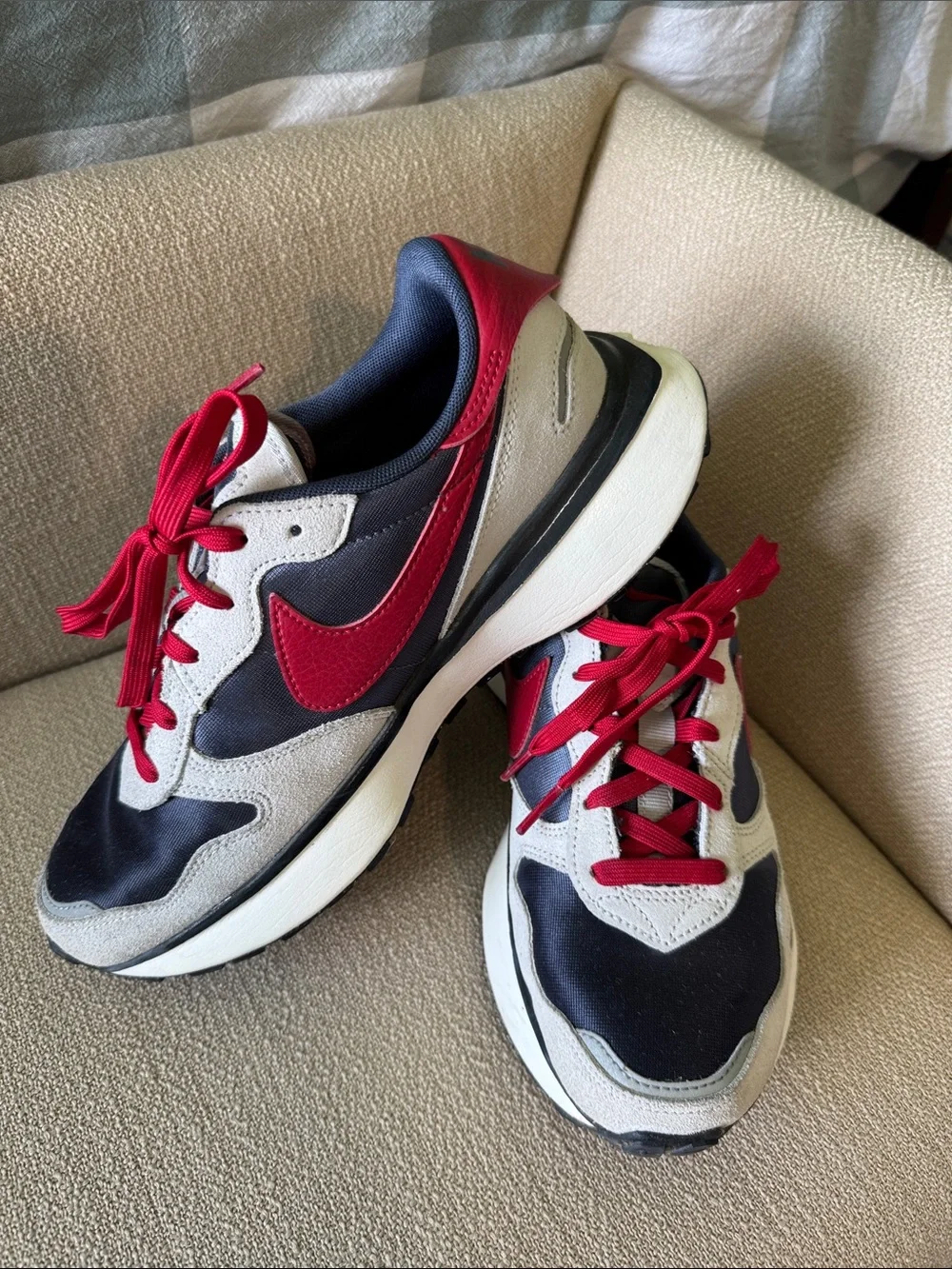Nike Navy, Gray & Red Phoenix Waffle Sneakers - Picture 1 of 7